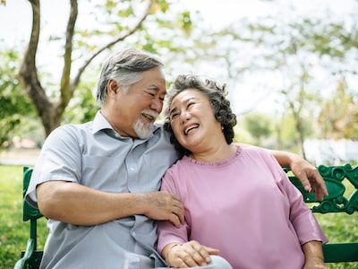 Smiling senior couple